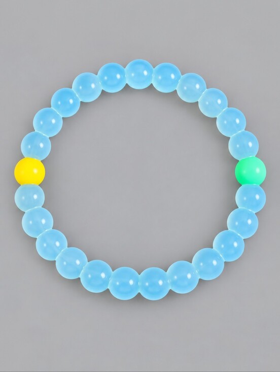 Private Label Jewelry - 5/$25 Silicone Rubber Waterproof Beaded Kidcore Stretch Bracelet